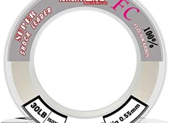 Rikimaru FC 100% Fluorocarbon Pure Shock Resistant, Sinks Faster Than Mono, Leader Material, 2LB-150LB