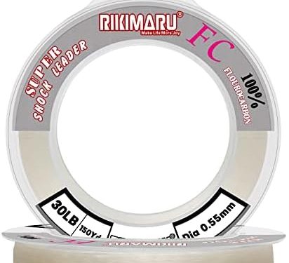 Rikimaru FC 100% Fluorocarbon Pure Shock Resistant, Sinks Faster Than Mono, Leader Material, 2LB-150LB