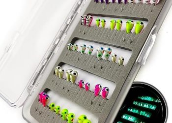 VMSIXVM Tungsten Ice Fishing Jigs Starter Kit, Glow Tungsten Ice Jig Heads Ice Fishing Lures for Walleye Crappie Panfish, Micro Ice Fishing Gear Accessories Tackle Ice Fishing Gifts for Men