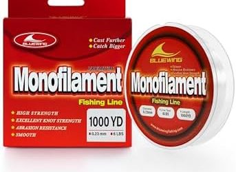 BLUEWING Monofilament Fishing Line 6,8,10,12,15,20,25,30,40,50,60,80,100,130,250,300,400 lbs, 50,100,500,1000,3000 Yards Invisible Thin Diameter Mono Fishing Line Fishing Wire String, Clear
