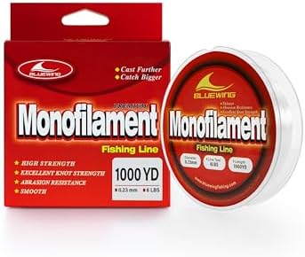 BLUEWING Monofilament Fishing Line 6,8,10,12,15,20,25,30,40,50,60,80,100,130,250,300,400 lbs, 50,100,500,1000,3000 Yards Invisible Thin Diameter Mono Fishing Line Fishing Wire String, Clear