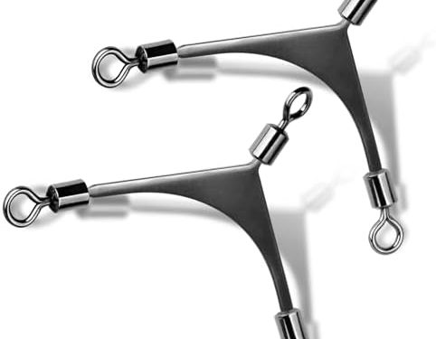 FishTrip 3 Way Swivel Fishing – 15pcs 3way Rolling Swivels Fishing Tackle Stainless Steel for Fishing Rigs Saltwater