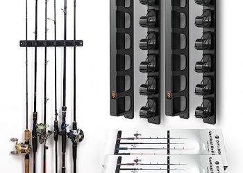 OJYDOIIIY Wall Mount Fishing Rod Holders,Vertical Fishing Pole Storage Rack for Garage 2 Packs