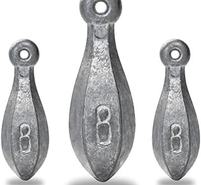 BLUEWING Bank Sinker 1LB/2LB/3LB/5LB/6LB Box Fishing Weights Sinkers Saltwater Bullet Lead Weights Sinkers, 3oz,5oz,8oz,10oz,12oz,16oz,32oz