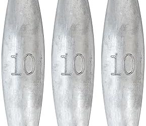 BLUEWING Torpedo Sinker Through Wire Fishing Weight Sinkers Saltwater Bullet Lead Fishing Sinkers Double Ringed One Piece Wire Trolling Sinker Weight 2oz-48oz
