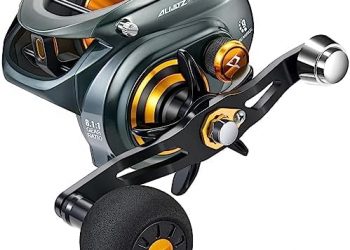 Piscifun Alijoz 400 Baitcaster Fishing Reel, 38Lbs Max Drag Aluminum Alloy Frame Baitcasting Reel, Available in 6.6:1/8.1:1 Gear Ratio, Freshwater and Saltwater Low Profile Casting Reel for Musky