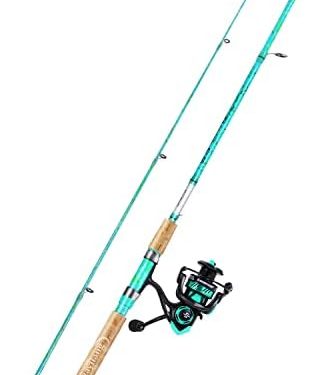 Sougayilang Fishing Rod and Reel Combo, 2-Piece 5-Foot 6-Inch Graphite & Fiberglass Rod, Durable and Strong, Quickset Anti-Reverse Fishing Reel (1Pack/2Pack)