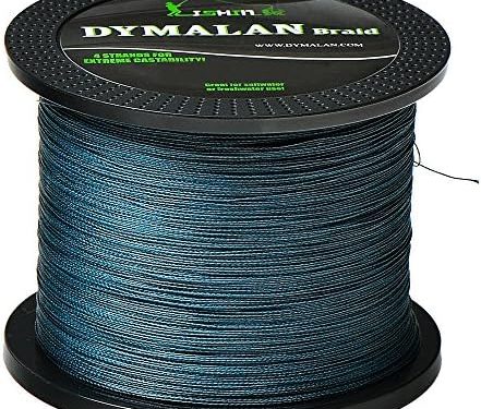 Braided Fishing Line by DYMALAN: 4-Strand Line, Abrasion Resistant PE Material for Durability, Zero Stretch & Low Memory, Extra Thin Diameter, Suitable for Saltwater &Freshwater