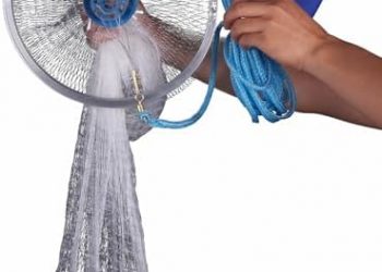 Casting Net Saltwater Fish Net Cast Net with Aluminum Ring for Bait Trap Fish Throw Net 3FT/4FT/5FT/6FT/7FT/8FT/9FT/10FT/11FT/12FT Radius Fishing Net