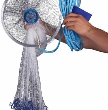 Casting Net Saltwater Fish Net Cast Net with Aluminum Ring for Bait Trap Fish Throw Net 3FT/4FT/5FT/6FT/7FT/8FT/9FT/10FT/11FT/12FT Radius Fishing Net