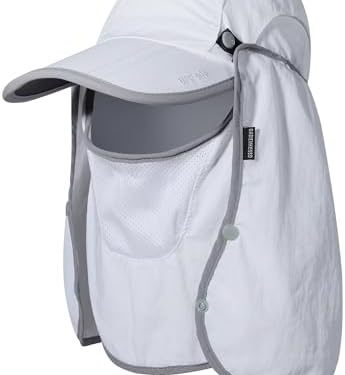 GADIEMKENSD UPF 50+ Folding Fishing Hat 360 Outdoor Sun Hat