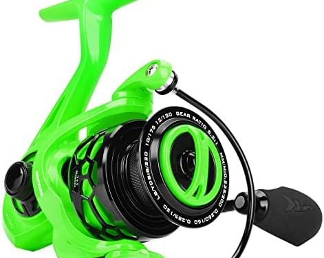 KastKing Zephyr Spinning Reel– 5.6oz – Size 500 is Perfect for Ultralight/Ice Fishing,7+1/6+1BB Smooth Powerful Fishing Reel, Fresh & Saltwater Fishing Reel, Oversized Stainless Steel Main Shaft-Green