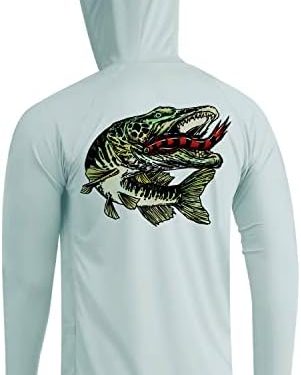 Palmyth Fishing Hoodie for Men Long Sleeve Sun Protection UV UPF 50+ Shirts…