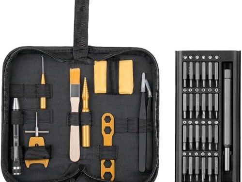 QUA’ANNYU [Upgraded Version Fishing Reel Maintenance Kit | Reel Cleaning Kit | Fishing Reel Care Kit | Fishing Rod Repair Kit | 24 in 1 Screwdriver (Basic Set + 24-in-1 Screwdriver)