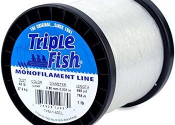Triple Fish Monofilament Fishing Line – Strong Clear Pink Camo Color for Trolling, Bottom Fishing, Casting Main Line Catfish, Bass