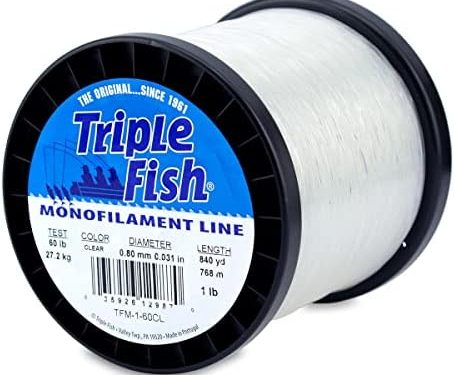 Triple Fish Monofilament Fishing Line – Strong Clear Pink Camo Color for Trolling, Bottom Fishing, Casting Main Line Catfish, Bass