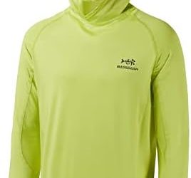 BASSDASH UPF 50+ Men’s Long Sleeve Fishing Shirt with Mask UV Neck Gaiter Hoodie