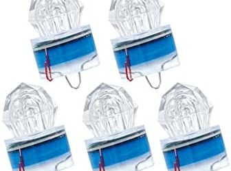 Diamond Fishing Lights LED Deep Drop Lights 5 Pack Underwater Flasher Water Activate LED Lighted Fishing Lures Fishing Flashers for Swordfish, Tilefish, Halibut, Tuna, Grouper