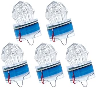 Diamond Fishing Lights LED Deep Drop Lights 5 Pack Underwater Flasher Water Activate LED Lighted Fishing Lures Fishing Flashers for Swordfish, Tilefish, Halibut, Tuna, Grouper