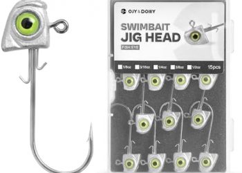 OJY&DOIIIY Swimbait Jig Heads with Chartreuse Fish Eye, 1/8 3/16 1/4 3/8 1/2oz Jigheads for Freshwater&Saltwater Fishing 15-Pack