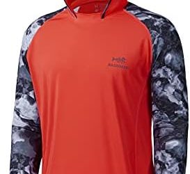 BASSDASH Men’s UPF 50 Performance Fishing Shirt Cooling Hoodie Camo Long Sleeve FS17M