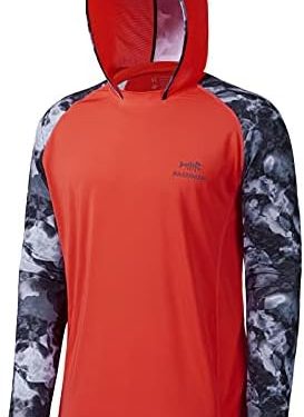 BASSDASH Men’s UPF 50 Performance Fishing Shirt Cooling Hoodie Camo Long Sleeve FS17M