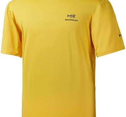 BASSDASH Men’s UPF 50+ Sun Protection Fishing Shirt Short Sleeve UV T-Shirt