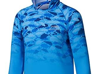 BASSDASH Youth UPF50+ Performance T Shirt with Hood Long Sleeve Fishing Hiking Sun Shirt FS03Y