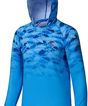 BASSDASH Youth UPF50+ Performance T Shirt with Hood Long Sleeve Fishing Hiking Sun Shirt FS03Y