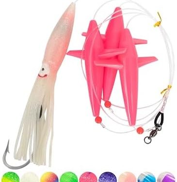 BLUEWING Fishing Daisy Chain Big Game Daisy Bird Bulb Squid Trolling Bird Tuna Lures Fishing Teasers for Marlin Sailfish Fishing