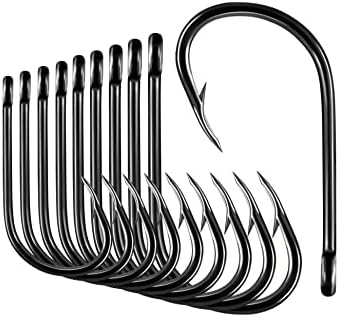 BLUEWING Light Offset Live Bait Hooks Fishing Hooks Cutting Point Hooks High Carbon Steel Hooks Extra Sharp Fish Hooks for Freshwater Saltwater Fishing 10pcs/25pcs