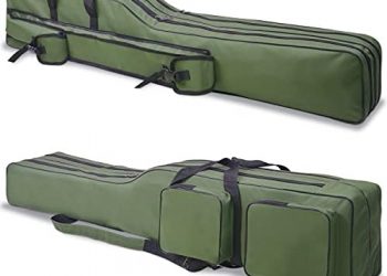 Fishing Rod Case, Portable Fishing Pole Bag Case 4.27ft Waterproof Fishing Rod Reel Carrier Bag Organizer Large Capacity Fishing Tackle Storage Bag Travel Carry Case Gift for Men