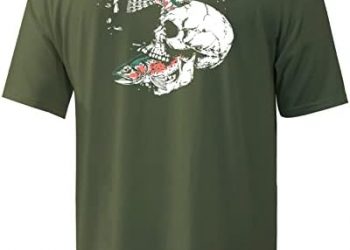 Palmyth Men’s Fishing Shirt Short Sleeve Sun Protection UV UPF 50+ SPF T-Shirt