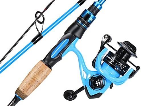 Sougayilang Spinning Combo, Medium Heavy Fishing Pole and 2000 Spinning Reel Set, Fishing Rod and Reel Commbo for Bass Fishing Tackle