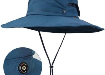 Sukeen Mens Sun Hat Outdoor Wide Brim Fishing Hat with Adjustable Knob UPF 50+ Boonie Hat for Hiking Camping Gardening Safari