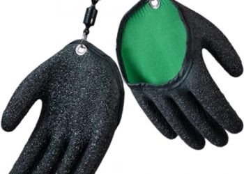 Zoranala 2Pcs Fishing Gloves for Men with Magnet Release – Professional Anti-Slip Catch Fish Gloves,Puncture Proof Fishing Glove for Handling,Catching,Cleaning,Hunting,Fisherman Fishing Accessories