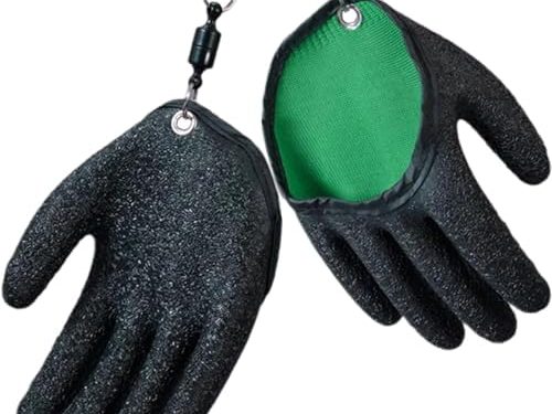 Zoranala 2Pcs Fishing Gloves for Men with Magnet Release – Professional Anti-Slip Catch Fish Gloves,Puncture Proof Fishing Glove for Handling,Catching,Cleaning,Hunting,Fisherman Fishing Accessories