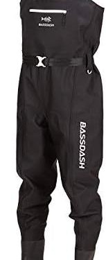 BASSDASH 3D Boot Foot Game Wader Ultra High Strength Black Plaid Nylon PVC Fishing Hunting Chest Waders for Men