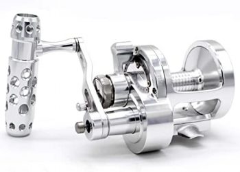 Conventional Lever Drag 2-Speed Trolling Fishing Reel, 4.5:1/2.1:1 Gear Ratio, Overhead Multiplier Saltwater Reel, 25kg Powerful Carbon Drag