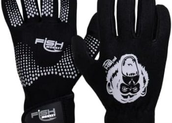 Fish Monkey Second Skin Fit with Velcro Wrist. Water and Wind Resistant Neoprene, Non Slip Superior Grip with Slit Opening Index and Thumb Gloves for Men and Women