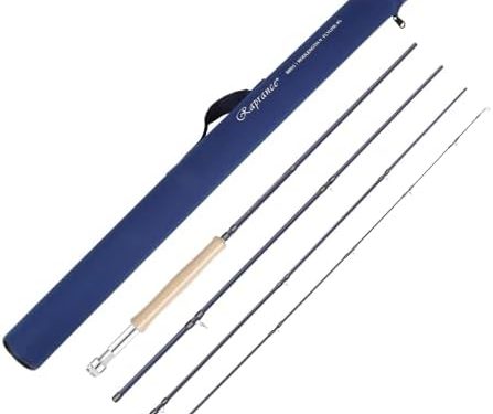 Lightweight 3-8wt Fly Fishing Rod Medium-Fast Action IM8 Carbon Blank with Rod Tube – Ideal for Trout and Salmon Travel