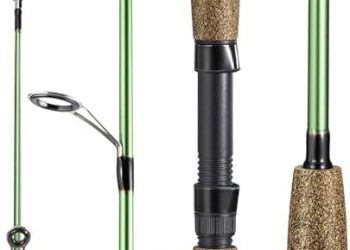 One Bass Fishing Rods – 30-ton Carbon Fiber Blanks Casting & Spinning Rods, 2-Piece Rods with Rubber Cork Handle