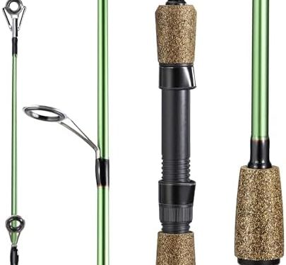 One Bass Fishing Rods – 30-ton Carbon Fiber Blanks Casting & Spinning Rods, 2-Piece Rods with Rubber Cork Handle