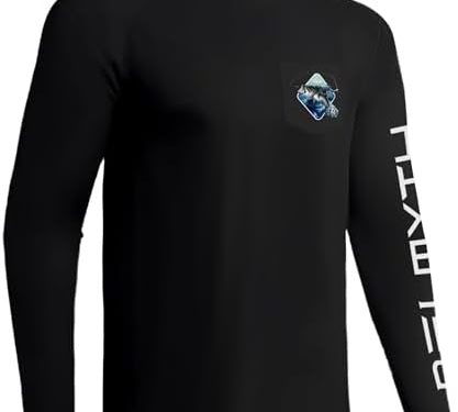 Palmyth Pocket Fishing Shirts for Men Long Sleeve UPF 50+ T Shirt Sun Protection Tee
