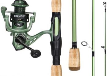 Sougayilang Fishing Rod Reel Combos, Graphite 2Pc Blanks Fishing Pole with Casting & Spinning Reel, Stainless Steel Guides