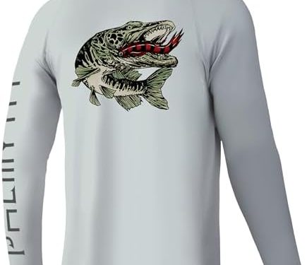 Palmyth Fishing Shirts for Men Long Sleeve UPF 50+ T Shirt Sun Protection Tee