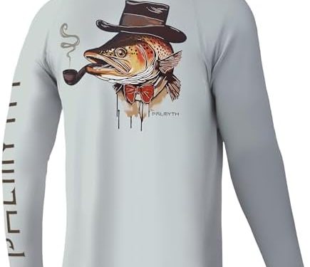 Palmyth Fishing Shirts for Men Long Sleeve UPF 50+ T Shirt Sun Protection Tee