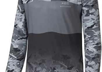 BASSDASH Men’s UPF 50+ Camo Fishing Shirt Quick Dry Long Sleeve Kayaking Hiking T-Shirts