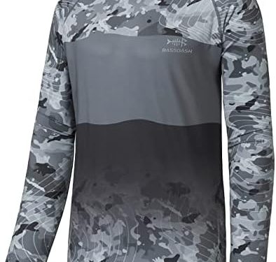 BASSDASH Men’s UPF 50+ Camo Fishing Shirt Quick Dry Long Sleeve Kayaking Hiking T-Shirts