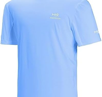 BASSDASH Men’s UPF 50+ Sun Protection Fishing Shirt Short Sleeve UV T-Shirt